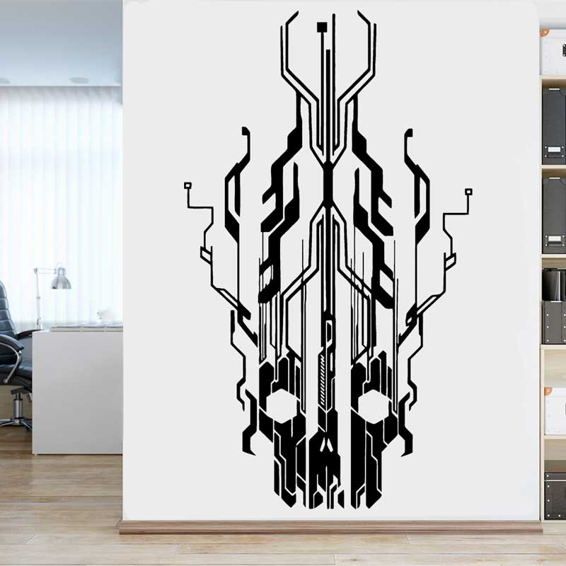 Office Tech Gifts - Chip Circuit Tech Schedel Vinyl Muursticker