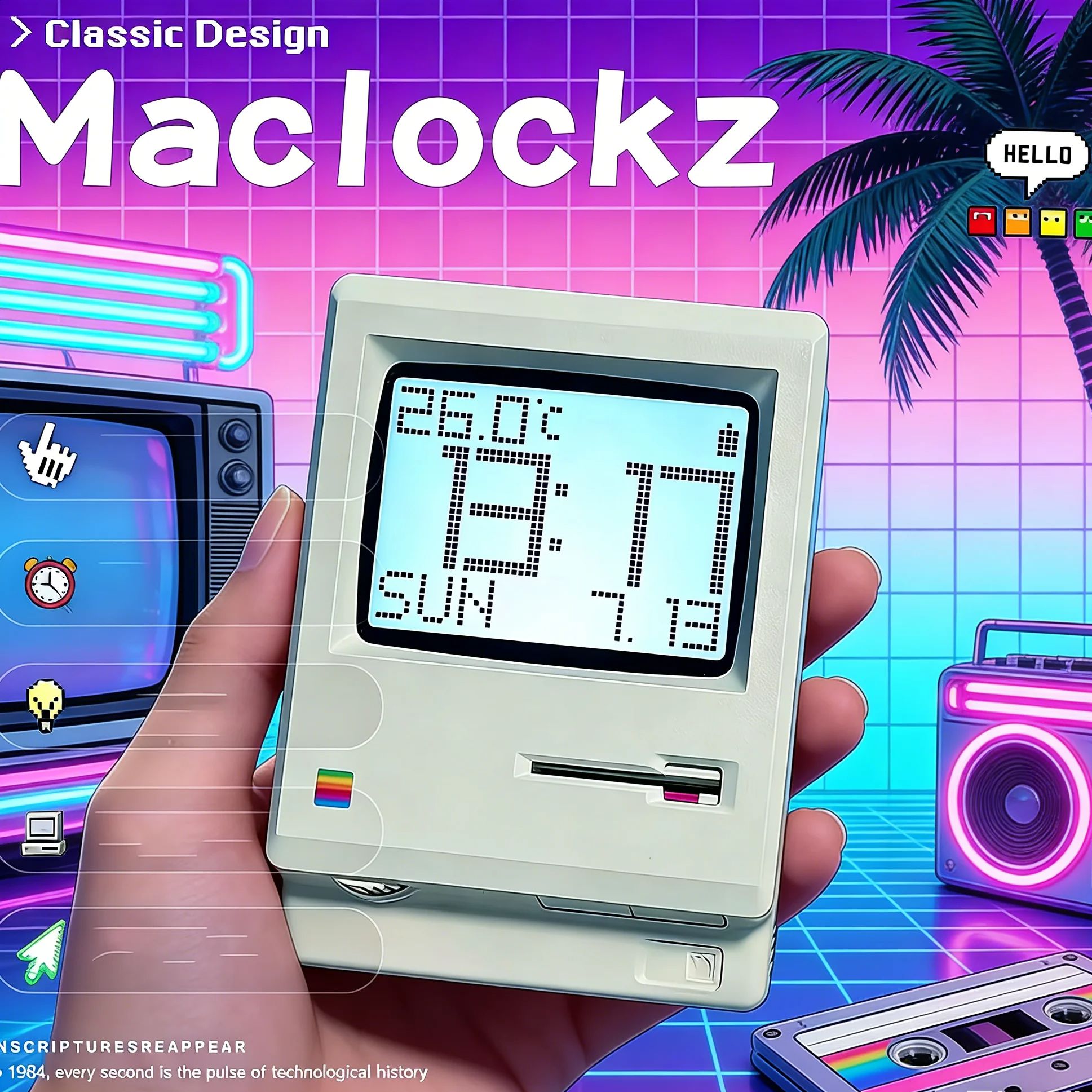 Retro nostalgische Maclock wek - Office Tech Gifts recensie en prijs